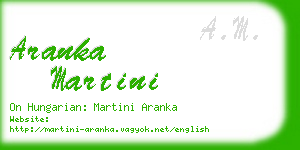 aranka martini business card